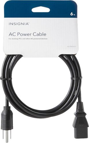 Insignia™ 6' Computer AC Power Cable - Black WORLDWIDE DELIVERY