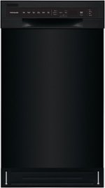 Frigidaire - 18" Compact Front Control Built-In Dishwasher with Stainless Steel Tub, 52 dBA - Black - Front_Standard