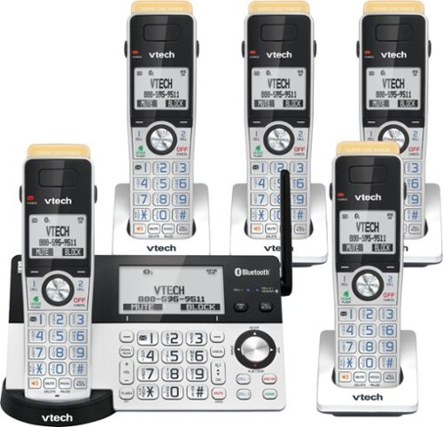 VTech - 5 Handset Connect to Cell Answering System with Super Long Range - Silver and Black
