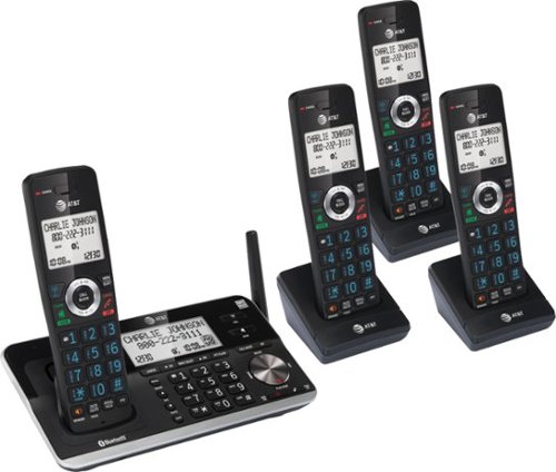 AT&T - 4 Handset Connect to Cell Answering System with Unsurpassed Range - Black