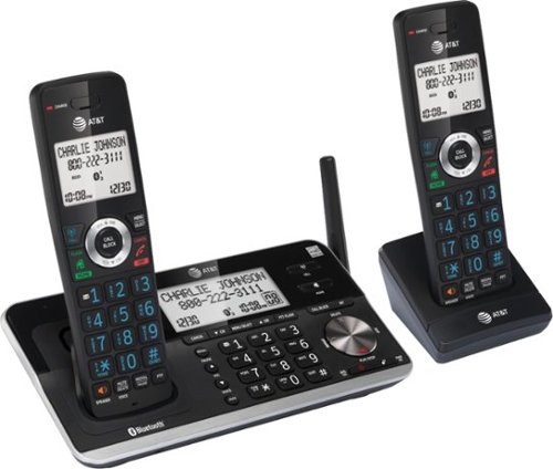 AT&T - 2 Handset Connect to Cell Answering System with Unsurpassed Range - Black