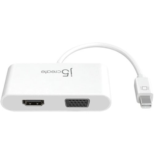 j5create Mini DisplayPort to HDMI/ VGA Adapter - White GLOBAL SHIPPING