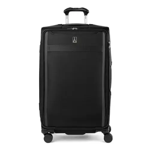 Front. Travelpro - Travelpro Versapack + Lightweight Softside Expandable 29" Checked Spinner - Black.