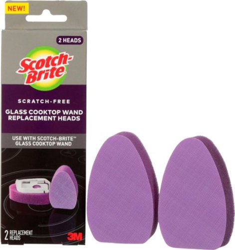Scotch-Brite - Wand Replacement Heads for Glass Cooktops (2-Pack) - White/Purple
