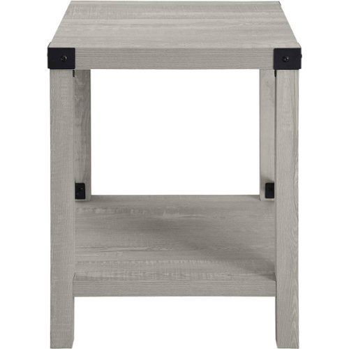 Walker Edison - Farmhouse Metal Accent Side Table - Stone Gray