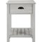 Walker Edison - Country Rectangular MDF 1-Drawer Side Table - Stone Gray-Front_Standard