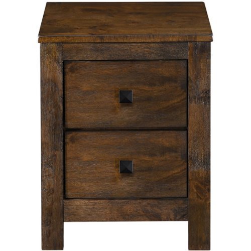 Finch - Stratford Farmhouse Wood 2-Drawer Night Stand - Classic Brown