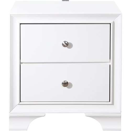 Click Decor - Edmond Traditional Wood 2-Drawer Night Stand - White