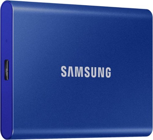 Samsung T7 500GB External USB 3.2 Gen 2 Portable SSD with Hardware Encryption - Indigo Blue WORLDWIDE DELIVERY