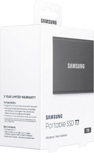 Samsung T7 1TB External USB 3.2 Gen 2 Portable SSD with Hardware Encryption - Titan Gray BUY IN EUROPE