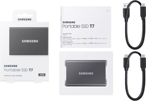 Samsung T7 2TB External USB 3.2 Gen 2 Portable SSD with Hardware Encryption - Titan Gray BUY IN AUSTRALIA
