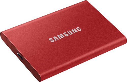 Samsung T7 500GB External USB 3.2 Gen 2 Portable SSD with Hardware Encryption - Metallic Red WHERE TO BUY