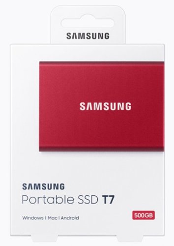 Samsung T7 500GB External USB 3.2 Gen 2 Portable SSD with Hardware Encryption - Metallic Red BUY ONLINE