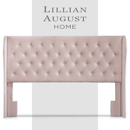 Lillian August - Harlow Tufted Fabric Upholstered King Headboard - Blush Pink
