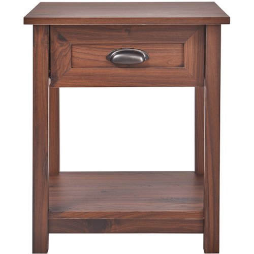 Click Decor - Traditional Wood 1-Drawer Night Stand - Dark Brown