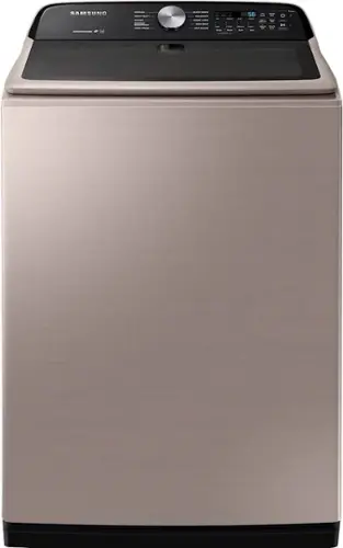 Front. Samsung - 5.0 Cu. Ft. High Efficiency Top Load Washer with Active WaterJet - Champagne.