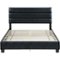 Click Decor - Hudson Faux Leather 62.8" Queen Platform Bed - Black-Front_Standard