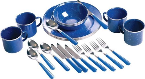 Stansport - 24-Piece Enamel Tableware Set - Blue-Front_Standard 