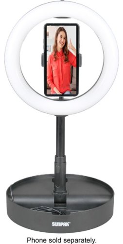 Tocad Sunpak Self Storing Ring Light Vlogging Kit - Black WORLDWIDE DELIVERY