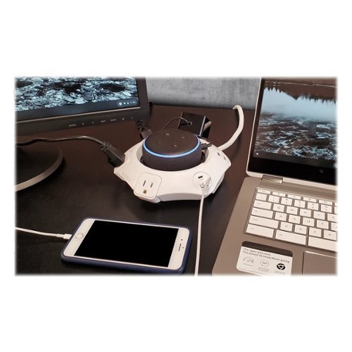 Accell Power Office, 4 protected outlets and 4 USB charging ports surge protector with 16 foot cord - White GLOBAL SHIPPING