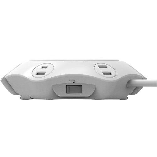Accell Power Office, 4 protected outlets and 4 USB charging ports surge protector with 16 foot cord - White HOW TO BUY
