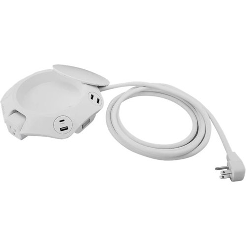 Accell Power Office, 4 protected outlets and 4 USB charging ports surge protector with 16 foot cord - White WHERE TO BUY