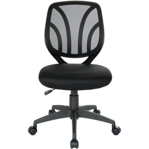 Office Star Products - Ventilated 5-Pointed Star Mesh Fabric Task Chair - Black