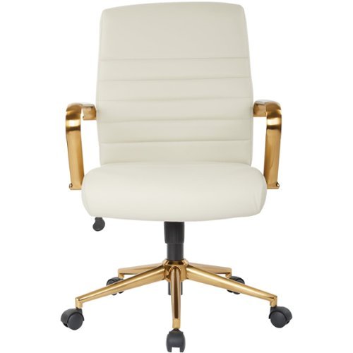 OSP Home Furnishings - Baldwin 5-Pointed Star Faux Leather Office Chair - Cream