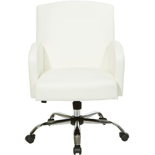 OSP Home Furnishings - Joliet 5-Pointed Star Office Chair - White Faux Leather