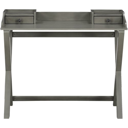OSP Home Furnishings - Barton Birch Veneer 2-Drawer Writing Desk - Gray-Front_Standard 