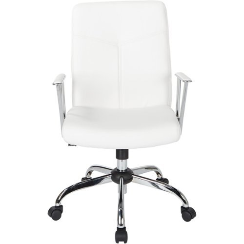 

OSP Home Furnishings - FL Series 5-Pointed Star Faux Leather Office Chair - White