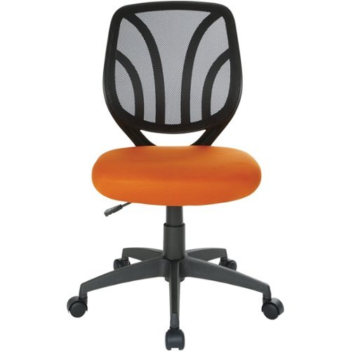 Office Star Products - Ventilated 5-Pointed Star Mesh Fabric Task Chair - Orange