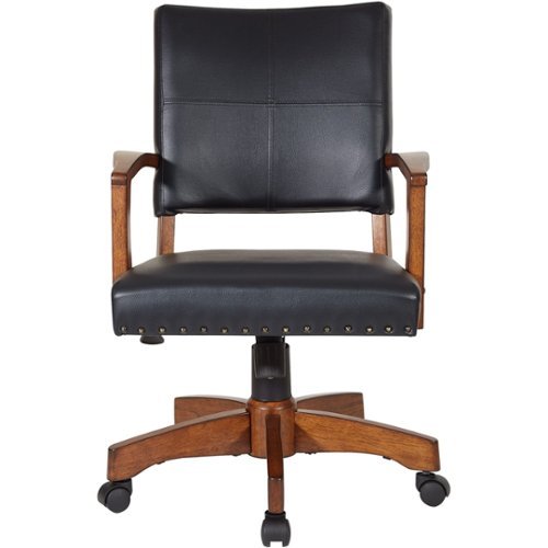 OSP Home Furnishings - Wood Bankers 5-Pointed Star Wood and Steel Office Chair - Black