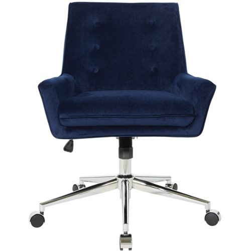 OSP Home Furnishings - Quinn 5-Pointed Star Steel Office Chair - Midnight Blue