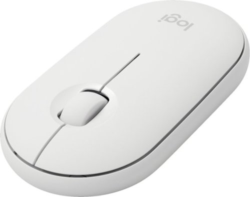 Logitech - Pebble i345 Bluetooth Optical Ambidextrous Mouse for iPad - White