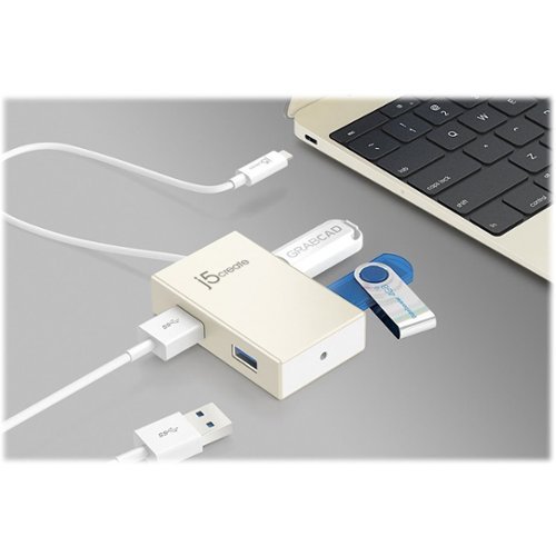 j5create USB-C 4-Port Hub - Champagne Metallic GLOBAL SHIPPING