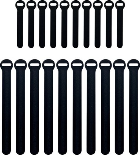 Wrap-It Storage - Self-Gripping Cable Ties (20-Pack) Reusable Hook and Loop Cord Organizer Cable Tie for Cord Management and Organization - Black