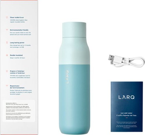 LARQ Bottle PureVis 17 oz - Self-Cleaning and Insulated Stainless Steel Water Bottle | For Sports, Gym, and Travel - Seaside Mint HOW TO BUY