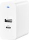 Insignia™ - 30 W 2-Port USB-C/USB Wall Charger - White-Front_Standard