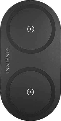 Insignia™ - 20 W Qi Certified Dual Wireless Charging Pad for Android/iPhone - Black