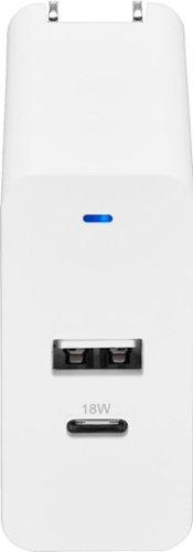 Insignia™ - 30 W 2-Port USB-C/USB Wall Charger with 4' Lightning Cable - White