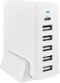 Insignia™ - 58 W 4' Wall Charger with 6 USB/USB-C Ports - White-Front_Standard