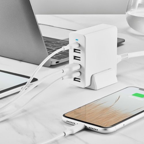 Insignia™ 58 W 4' Wall Charger with 6 USB/USB-C Ports - White SHOP ONLINE