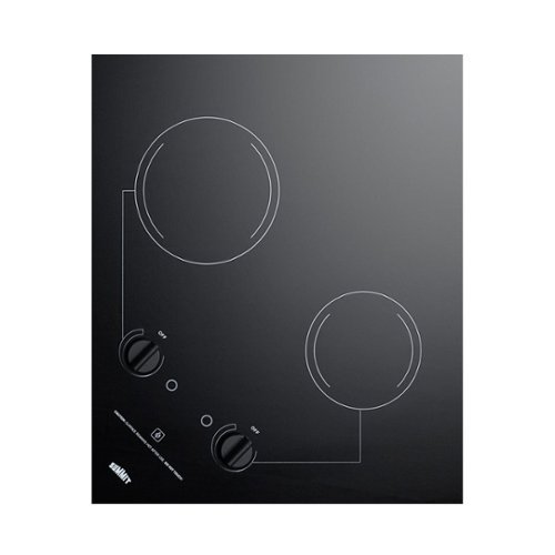 Summit Appliance - 21" Built-In Electric Cooktop with 2 Burners and Residual Heat Indicator - Black