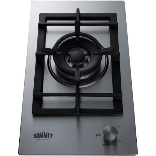 Summit Appliance - 12" Built-In Gas Cooktop with 1 Burner - Stainless steel