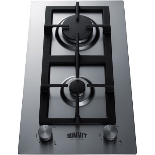 Summit Appliance - 12" Built-In Gas Cooktop with 2 Burners - Stainless steel