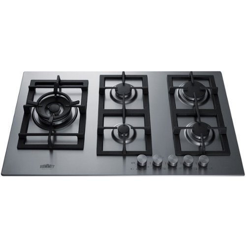 Summit Appliance - 34" Built-In Gas Cooktop with 5 Burners - Stainless steel