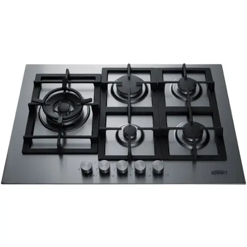 Front. Summit Appliance - 30" Built-In Gas Cooktop with 5 Burners - Stainless Steel.