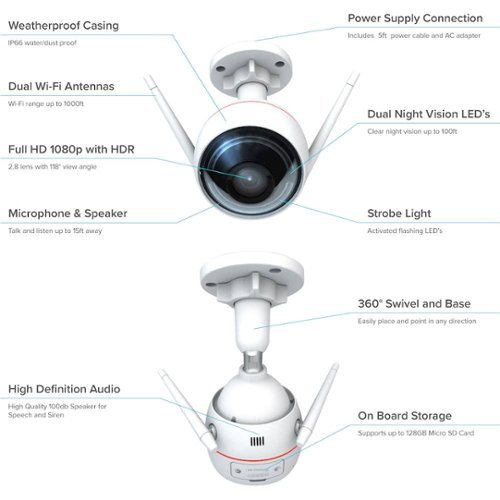 EZVIZ Network Surveillance Camera - Black/White BUY IN MIDDLE EAST