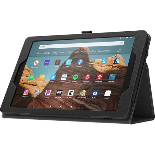 SaharaCase - Folio Case for Amazon Kindle Fire HD 10 (2019) - Black-Left_Standard 